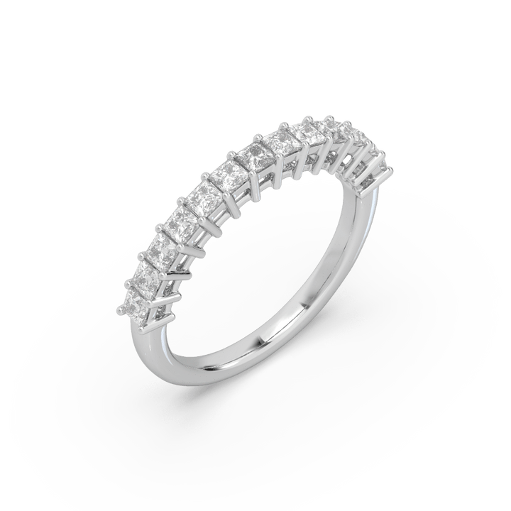 Princess Cut Lab Diamond Mid Eternity Band