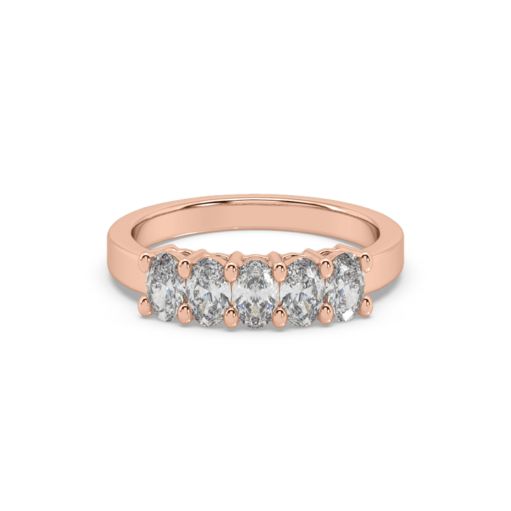 5 Stone Oval Lab Diamond Cocktail Ring