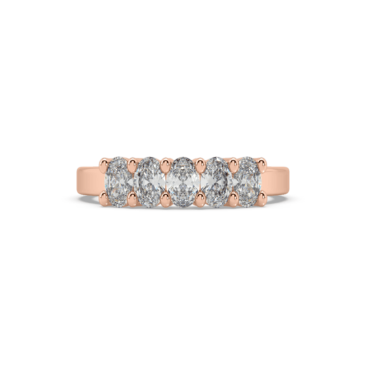 5 Stone Oval Lab Diamond Cocktail Ring