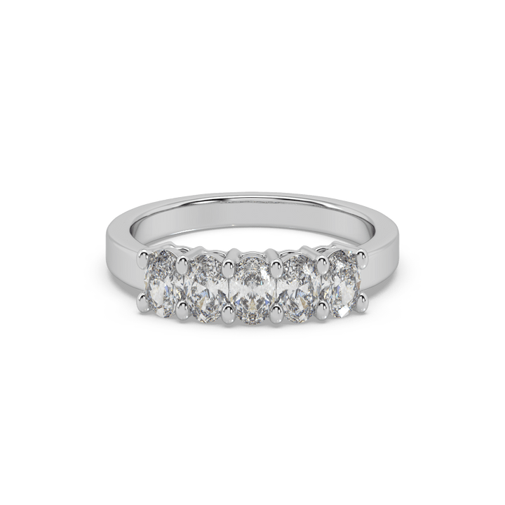 5 Stone Oval Lab Diamond Cocktail Ring