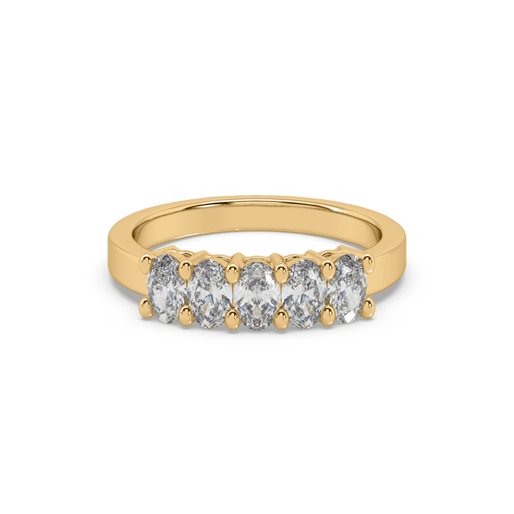 5 Stone Oval Lab Diamond Cocktail Ring