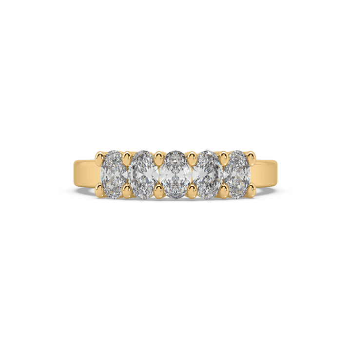 5 Stone Oval Lab Diamond Cocktail Ring