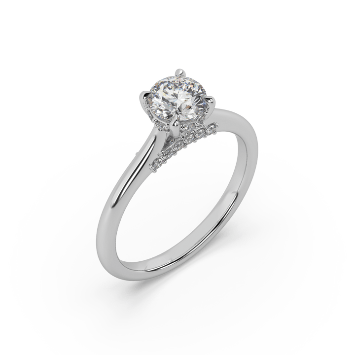 Royal Hidden Halo Lab Diamond Solitaire ring (0.75 Carat)