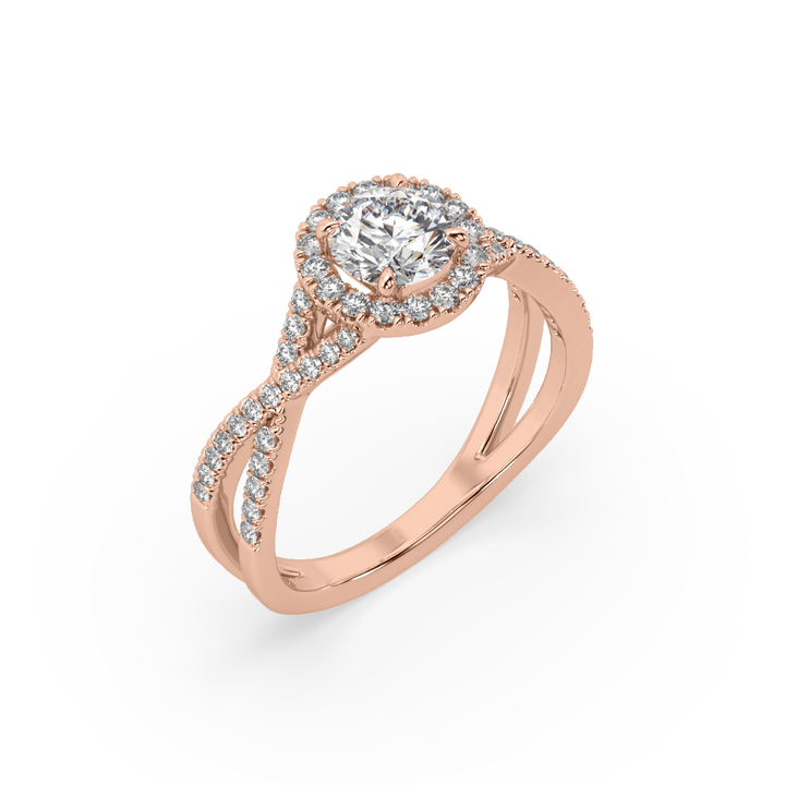 Criss Cross Halo 0.8 Carat Lab Diamond Solitaire Cocktail Ring