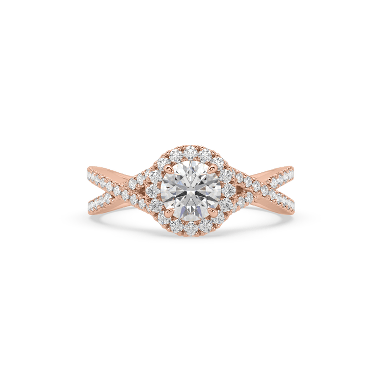 Criss Cross Halo 0.8 Carat Lab Diamond Solitaire Cocktail Ring