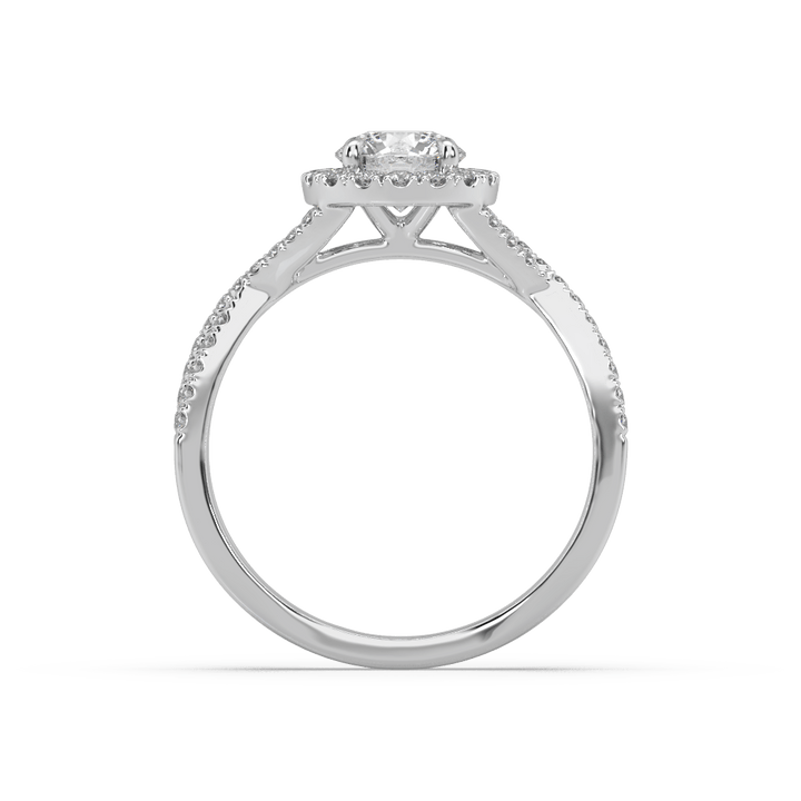 Criss Cross Halo 0.8 Carat Lab Diamond Solitaire Cocktail Ring