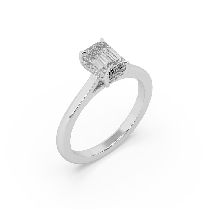 1 Carat Emerald Lab Diamond Solitaire ring