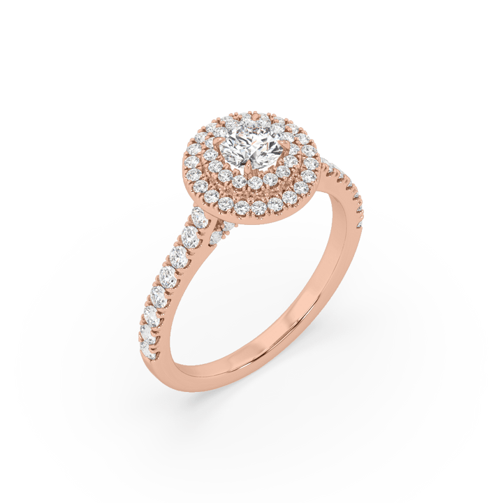 Starlight Halo Lab Diamond Solitaire Ring