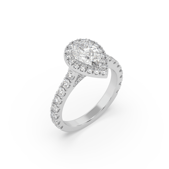 Pear-fect Match Lab Diamond 0.9 Ct Solitaire Ring