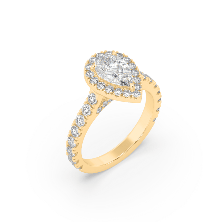 Pear-fect Match Lab Diamond 0.9 Ct Solitaire Ring