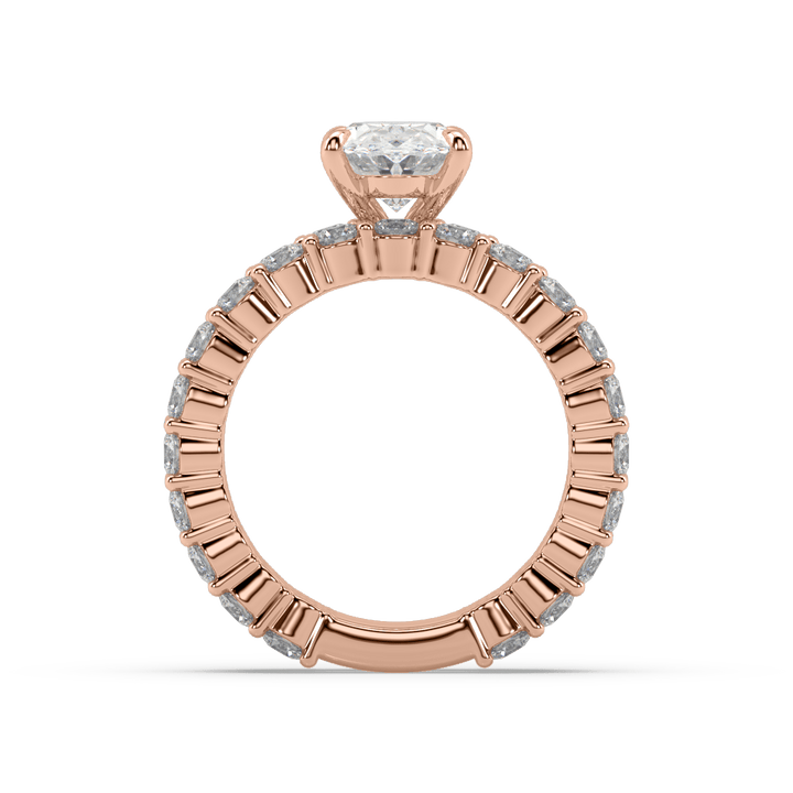 Lab Diamond Stackable Oval 2 Ct Solitaire Ring