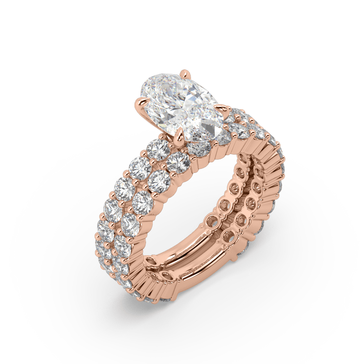 Lab Diamond Stackable Oval 2 Ct Solitaire Ring