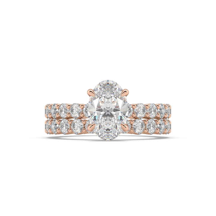 Lab Diamond Stackable Oval 2 Ct Solitaire Ring