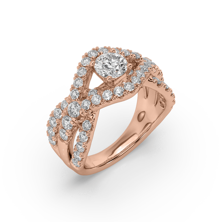 Butterfly Trio Lab Diamond Round 0.6 Ct Solitaire Ring