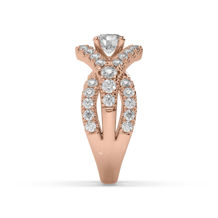 Butterfly Trio Lab Diamond Round 0.6 Ct Solitaire Ring