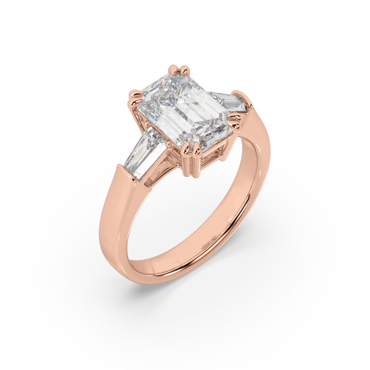 Lab Diamond Regal Emerald 2 Ct Solitaire Ring