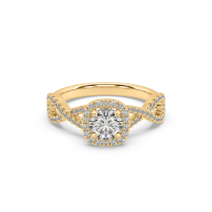 Lab Diamond Infinite Love Round Halo Solitaire Ring