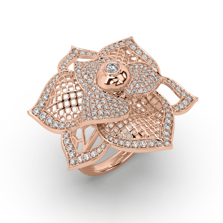 Criss Cross Flower Lab Diamond Ring