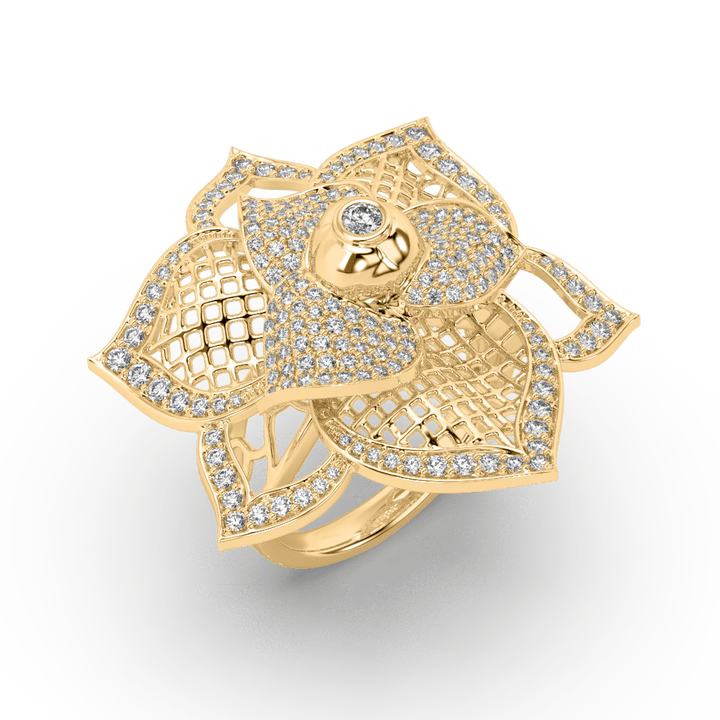 Criss Cross Flower Lab Diamond Ring