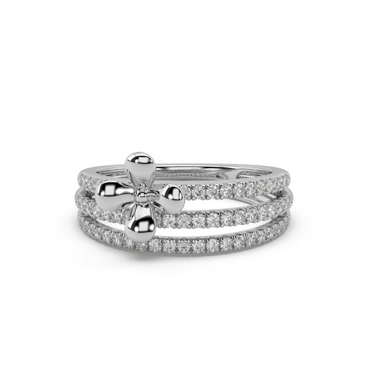 Fancy Floral Lab Diamond Eternity Ring