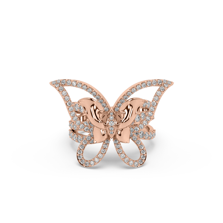 Asthetic Beautiful Butterfly Lab Diamond Ring