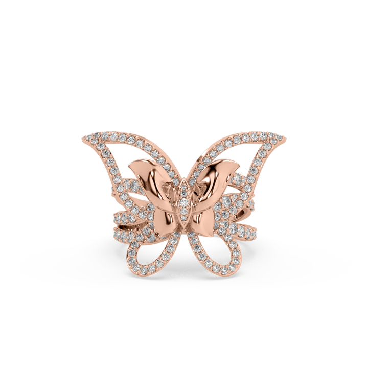 Asthetic Beautiful Butterfly Lab Diamond Ring