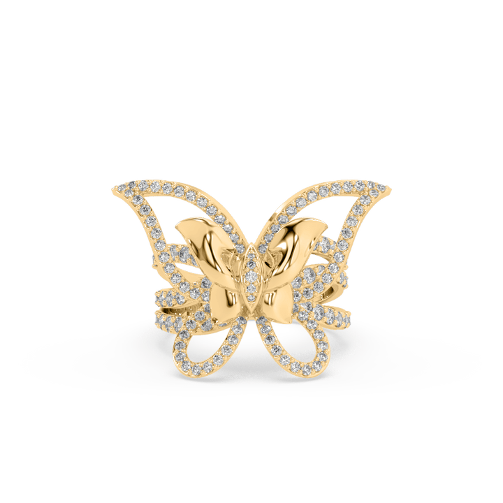 Asthetic Beautiful Butterfly Lab Diamond Ring